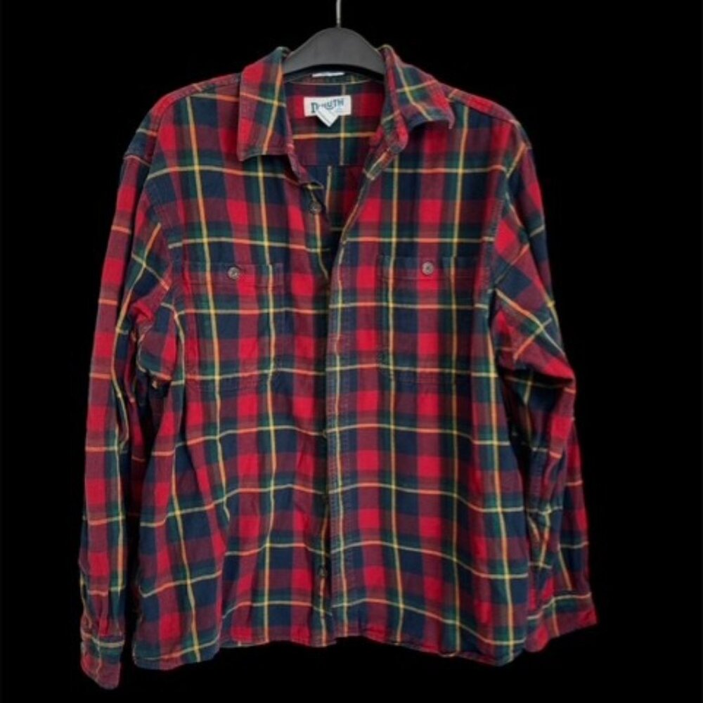 Duluth XL 100% cotton plaid shirt